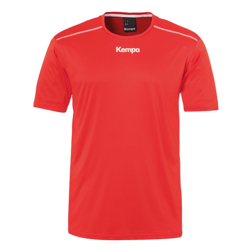 Kempa Mens Poly Crew Neck T Shirt Short Sleeve Top Sports Training Red XXL