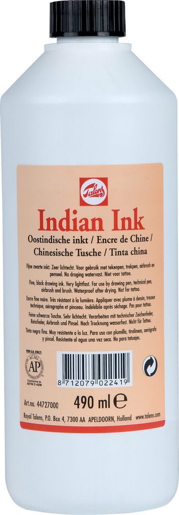 Talens Chinesische Tusche Flasche 490 ml Schwarz 700 Produktbild 