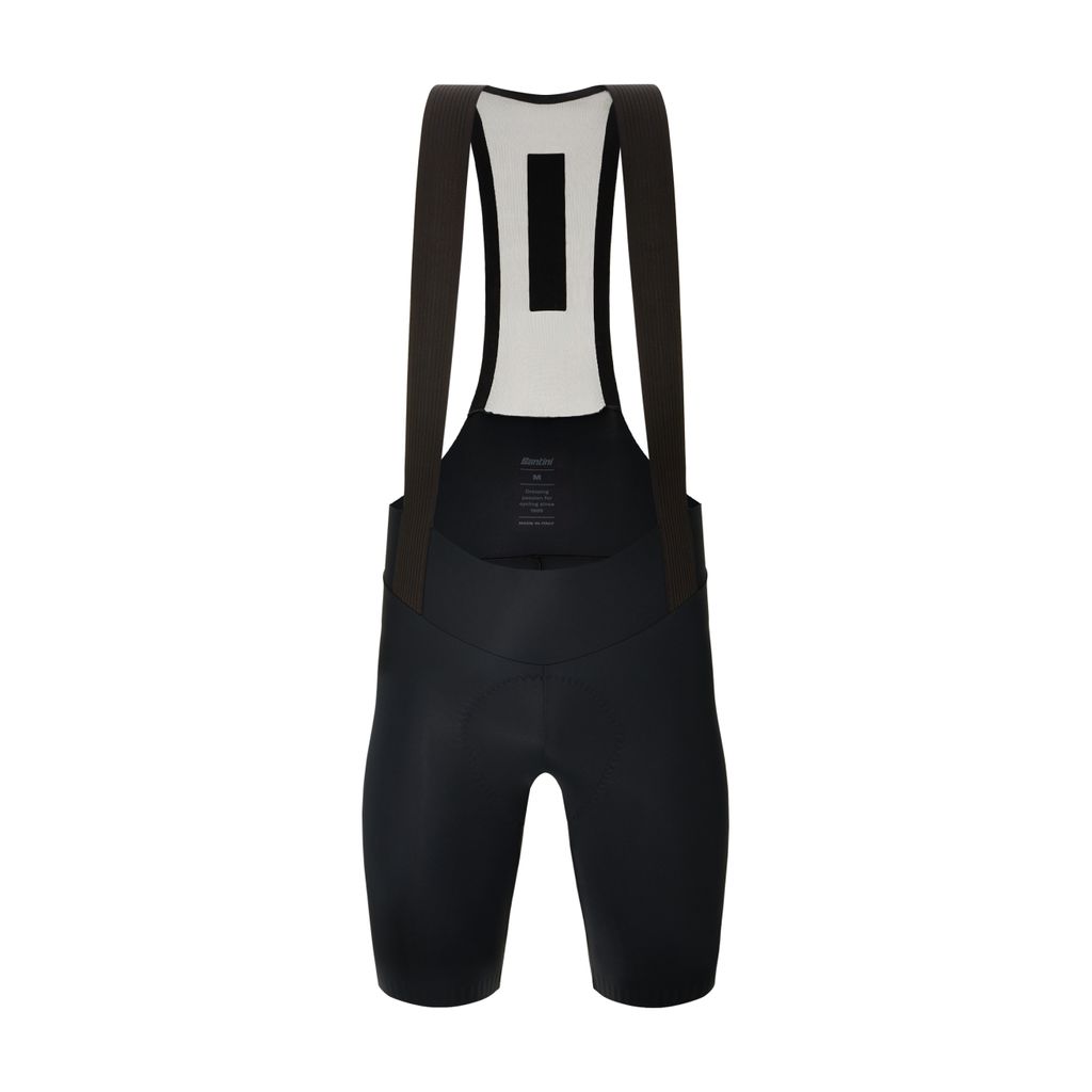 SANTINI Kurze Fahrradhose mit Trägern - PLUSH - Schwarz L
