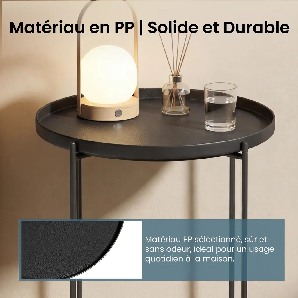 Table Basse de Jardin et Salon, Meuble d'Appoint Pliable Multifonction