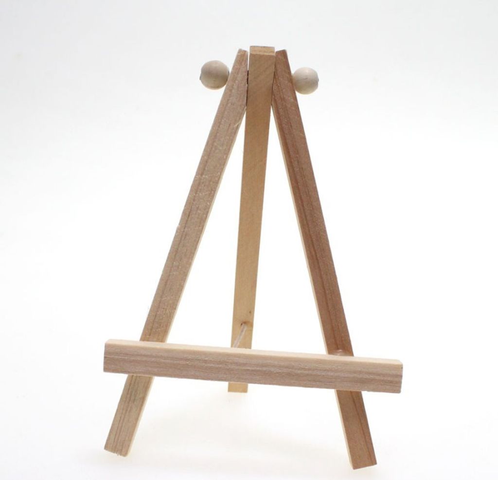 6 Tischkartenhalter Holz mini Staffelei 15 x10cm Kartenhalter Tischstaffelei, Farbe:natur