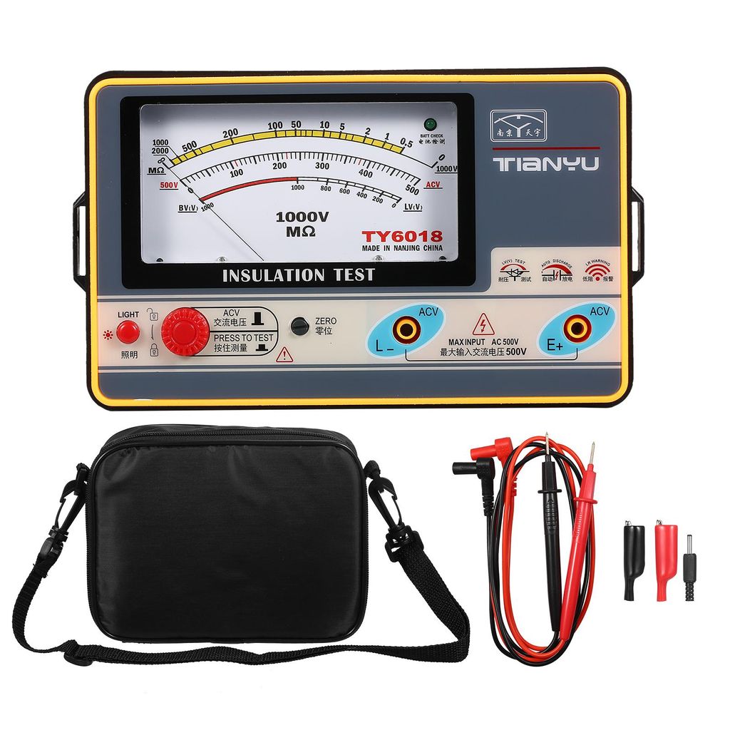 Digitální megaohmmetr 0-2000 MΩ, 1000 V DC - Ruční tester Obrázek produktu 