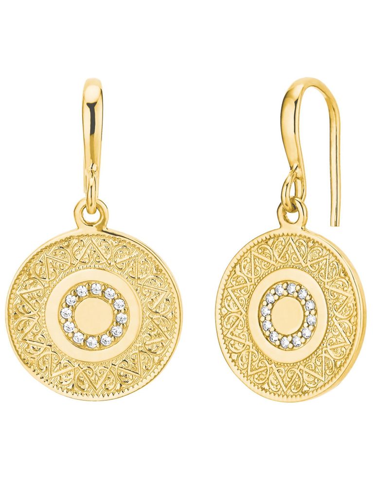 s.Oliver 2027624 Damen Ohrringe Orientalisches Muster Gold weiß