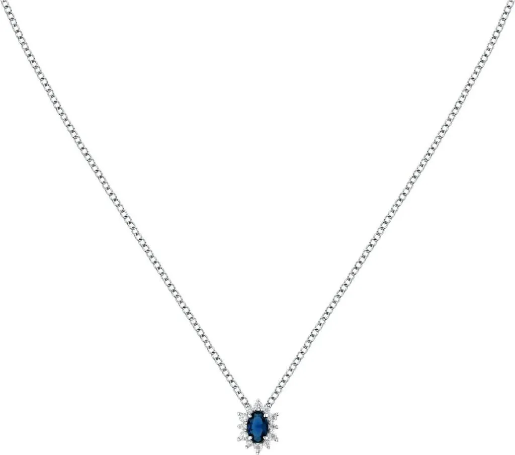 Collier Tesori SAIW150 en Argent Massif Maille Fine et Pendentif Brillant