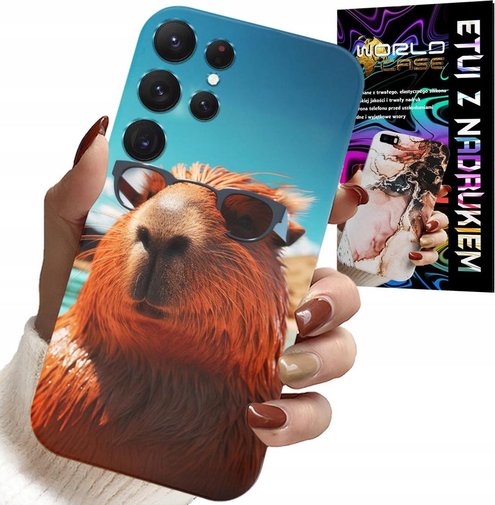 ETUI FÜR SAMSUNG GALAXY S23 Ultra - SWEET CAPIBARA, CAPIBARA CASE + FOLIA