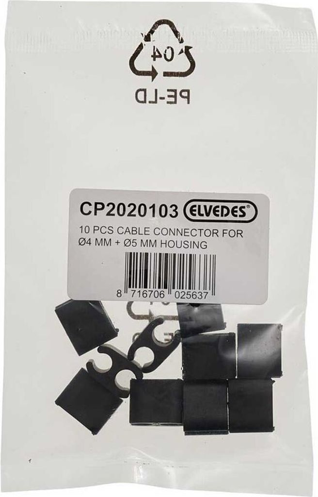 Elvedes Duo 4.1/5.0 Mm Kabelklemme 10 Einheiten Schwarz Schwarz One Size