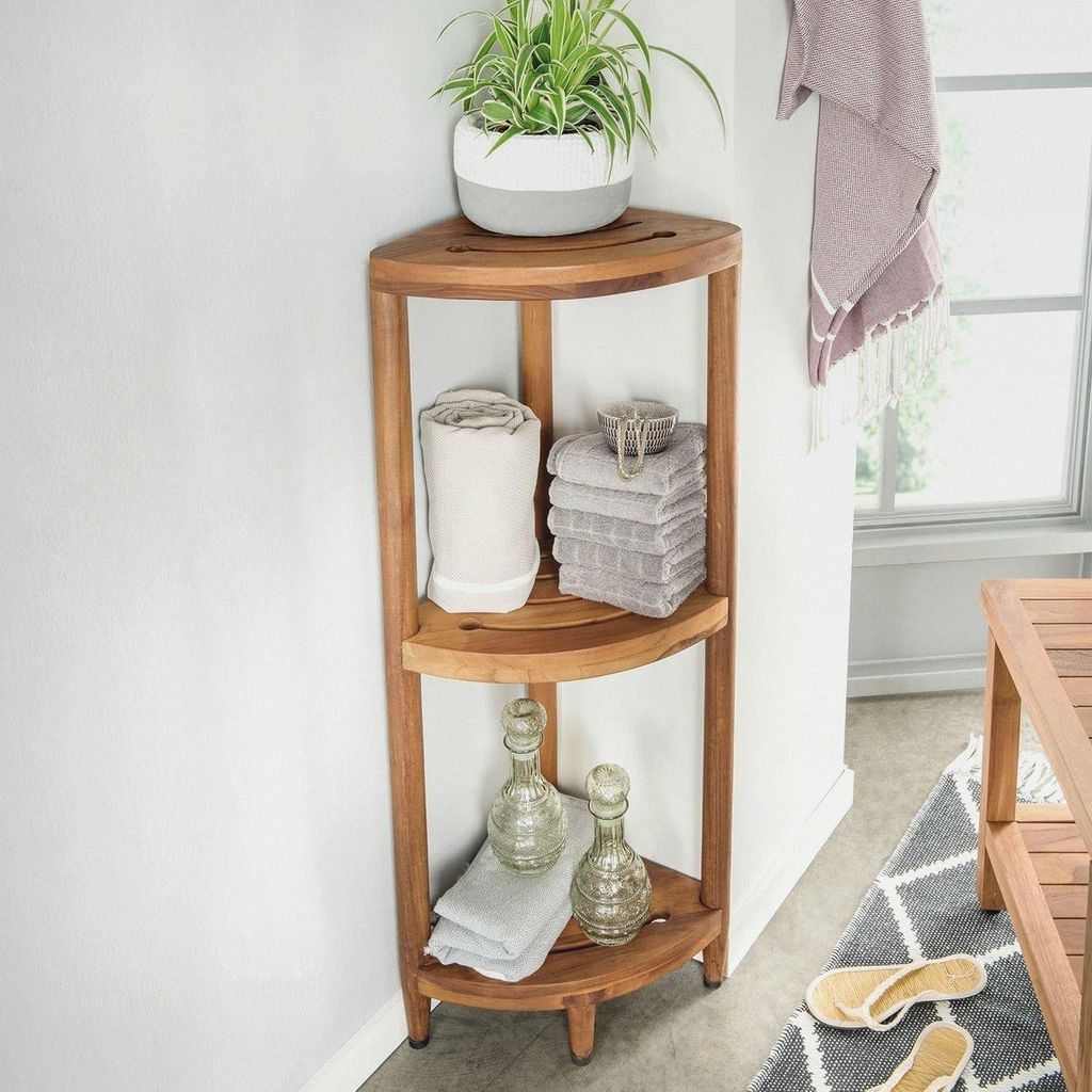 Eckregal SPA & Living Eckregal halbrund 30x30x103 cm Teak