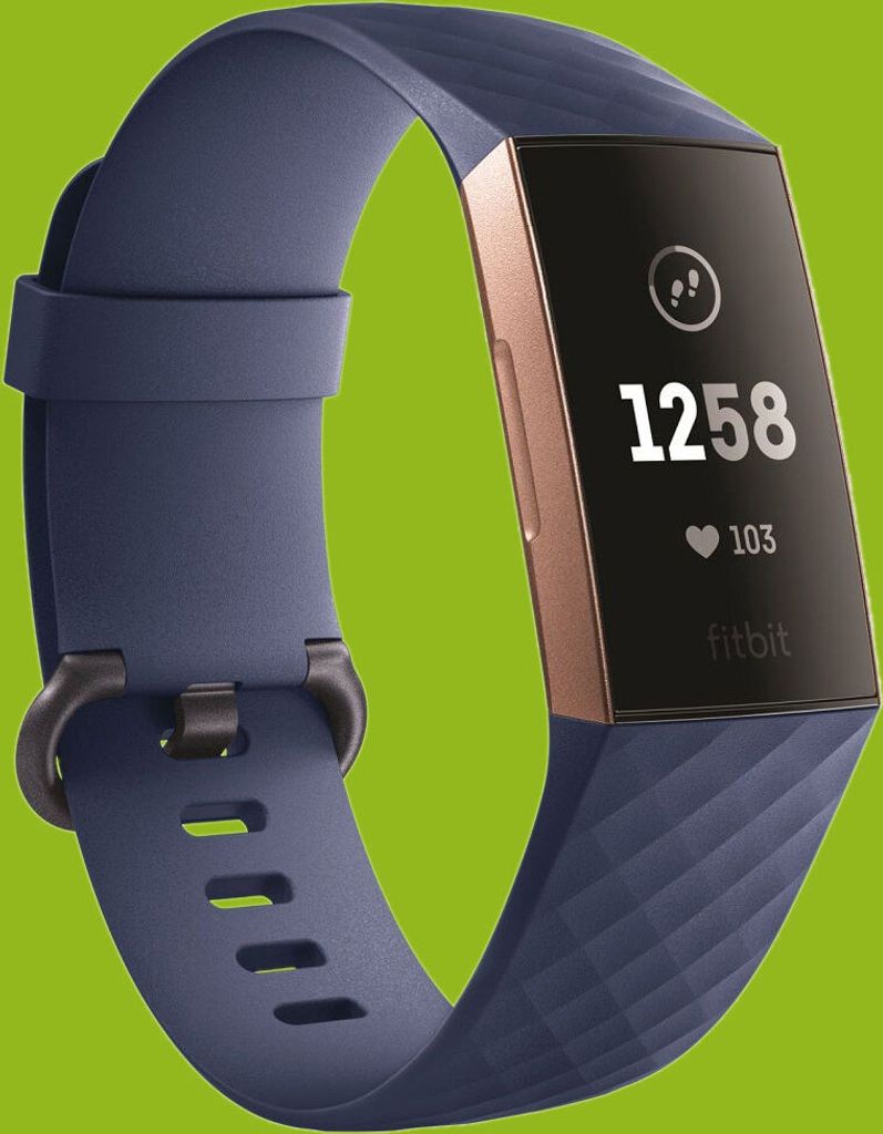 Für Fitbit Charge 3 / 4 Kunststoff / Silikon Armband für Männer / Größe L Navy-Blau Uhr
