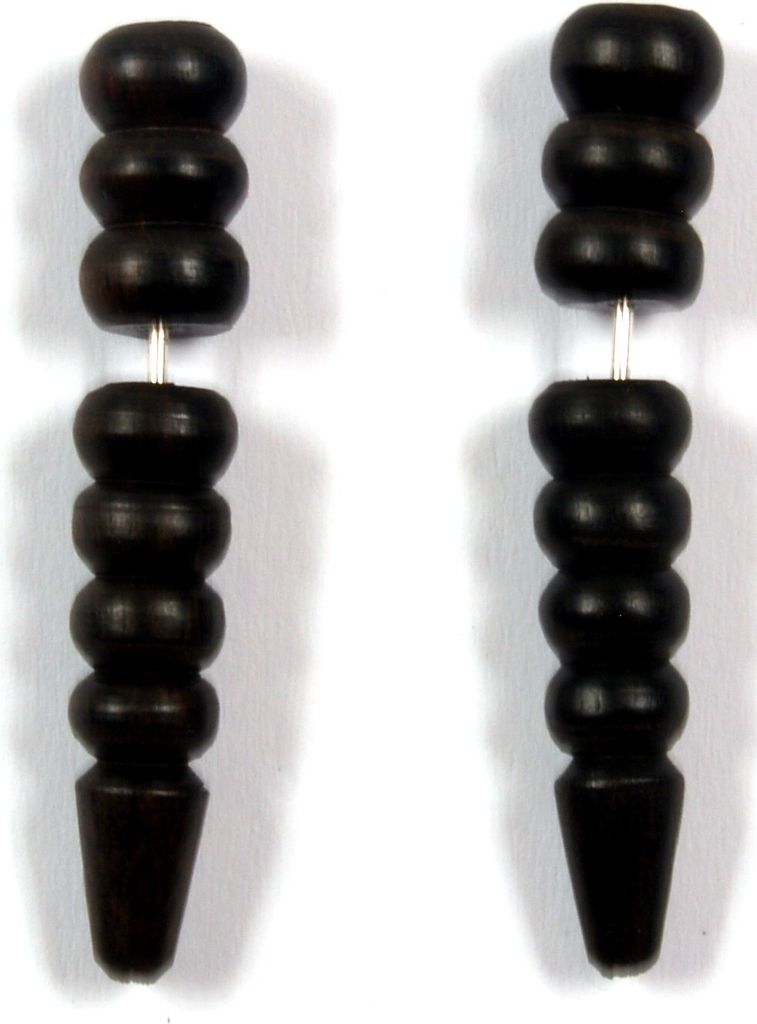 Tribal Holzohrring, Holzspirale, Fake Piercing, Plug - Modell 46, Braun, Ohrringe + Ohrstecker Modeschmuck