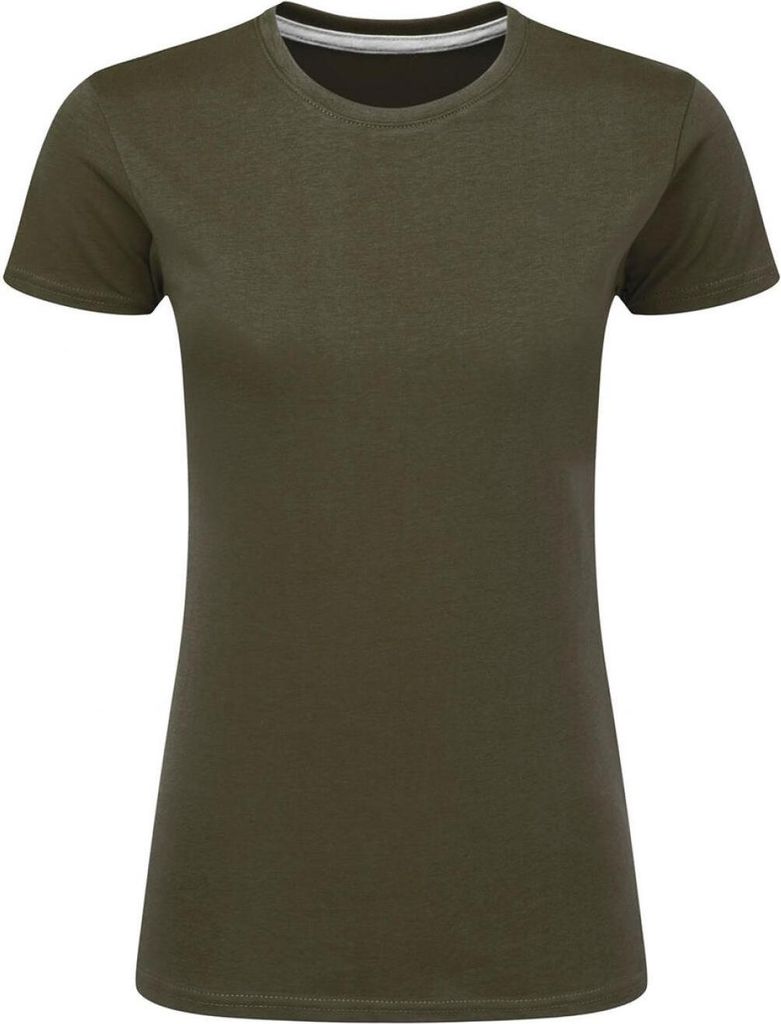 SG SGTee F | Ladies' Perfect Print Tagless Tee - Damen T-Shirt - Farbe: Military Green - Größe: M