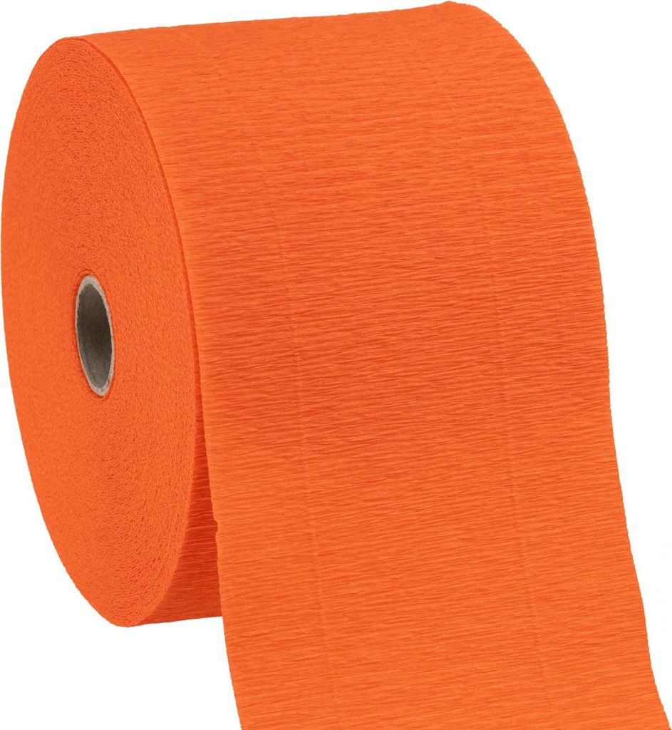 Blumenkrepp Orange 10cm x 250cm 128g/qm - Floristikpapier für Blumensträuße, Dekoration & Bastelprojekte 2er Set
