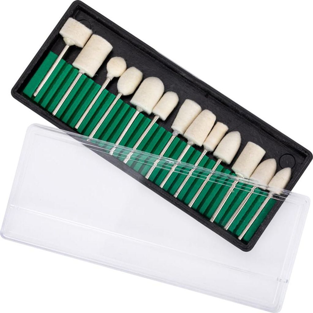 13 Stück Filz Polieraufsätze Set für Natur- und Acrylnägel, Maniküre & Pediküre, universeller Schaft