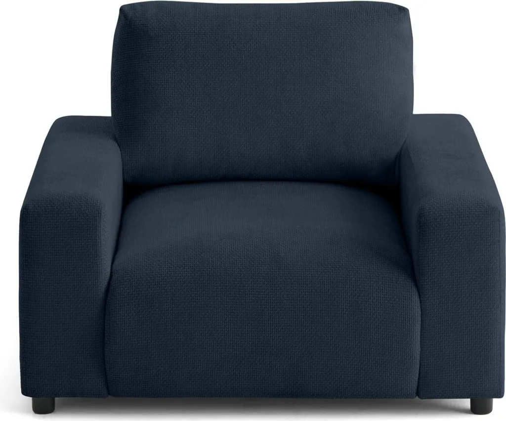 Fauteuil de salon bleu en velours Pivoine Lisa Design, confort premium