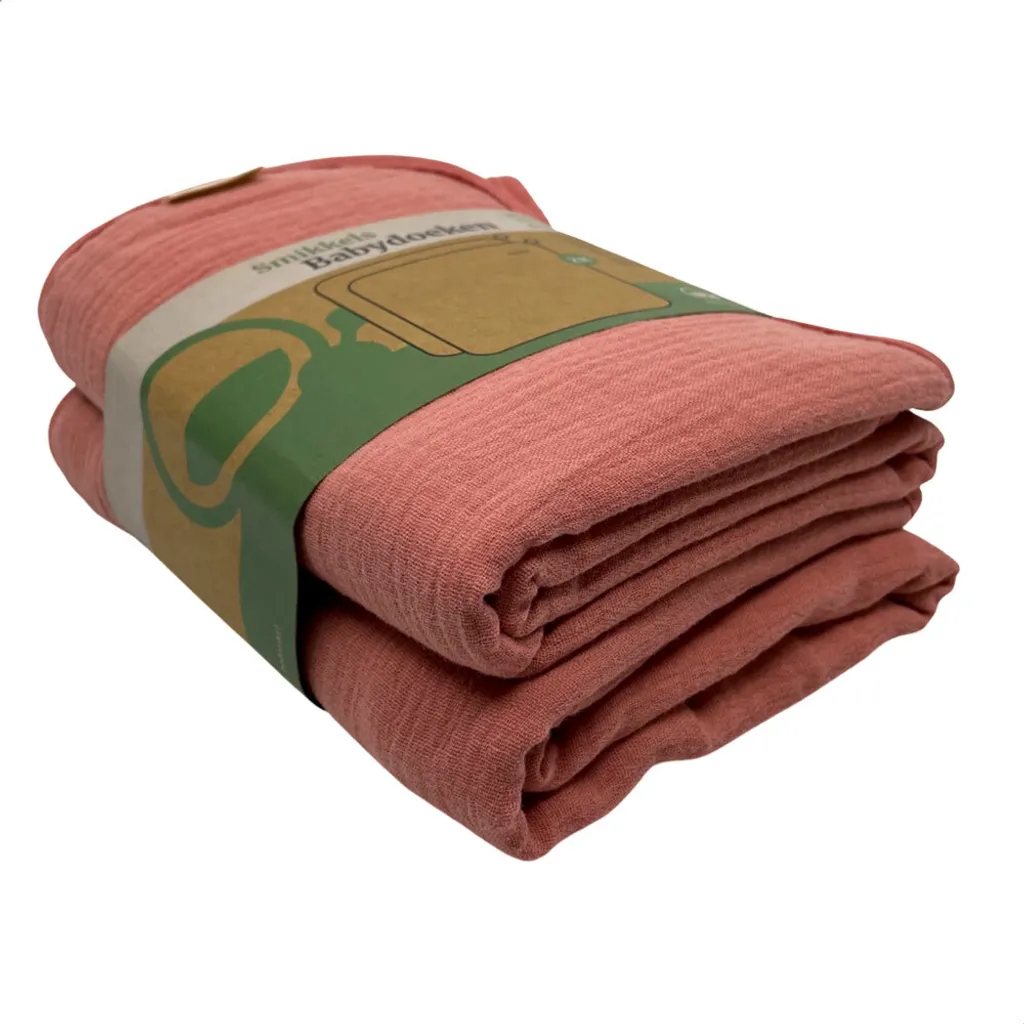 Serviette de bain bébé en coton rose - Set absorbant Smikkels 2 pièces