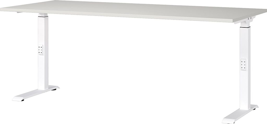 Schreibtisch 180cm, grau/weiß, DUBA-01