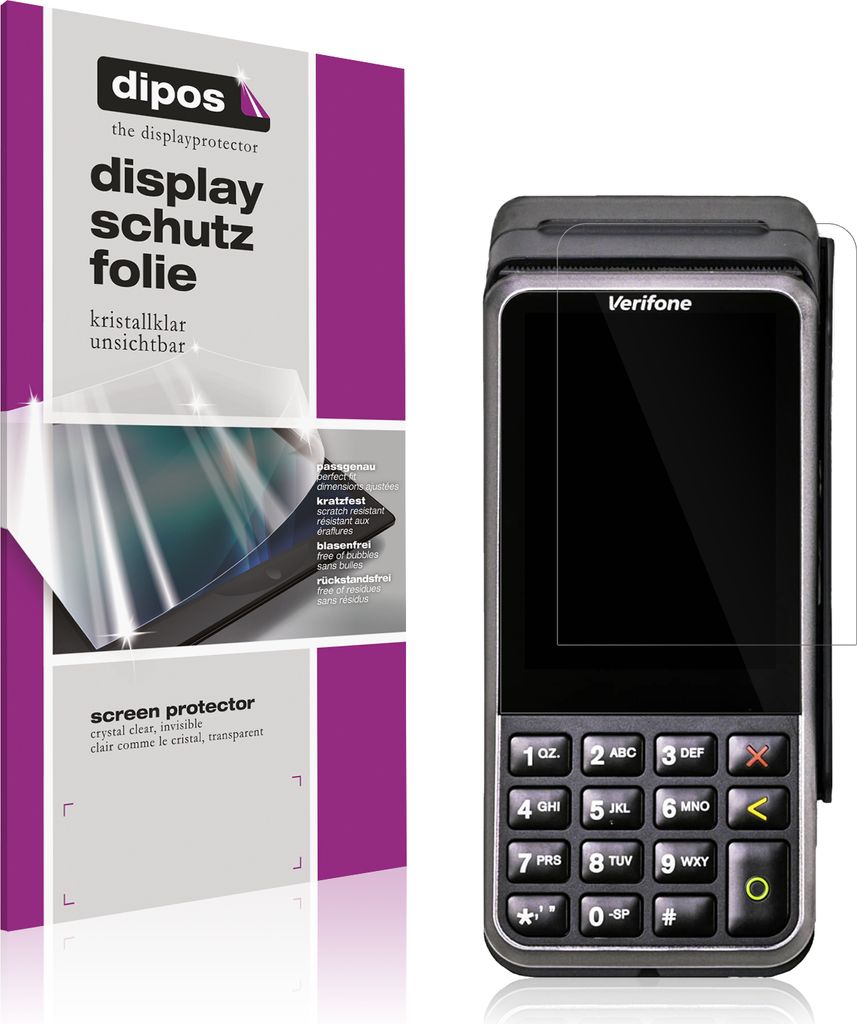 4x Schutzfolie für Verifone V400m klar Displayschutzfolie Folie Display Schutz dipos