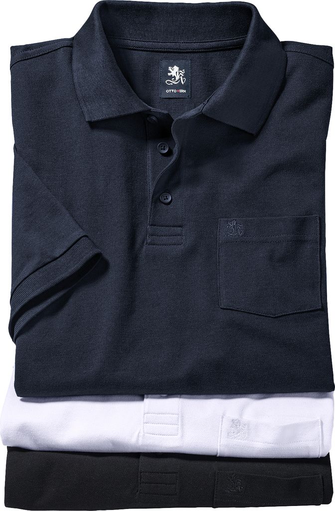 Otto Kern 3er Pack Herren Poloshirts, wohlig weich aus 100% Produktbild 