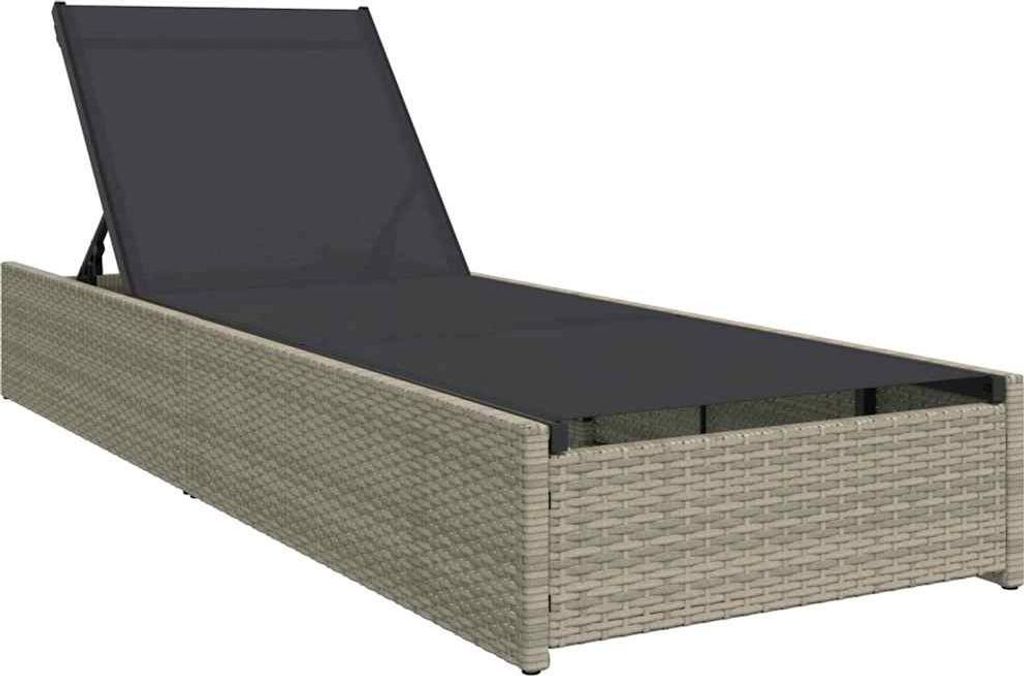 vidaXL Sonnenliege Beige 200,5 x 70 x 75 cm Poly-Rattan
