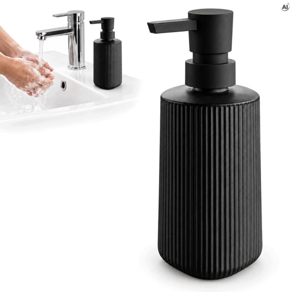 Flüssigseifenspender Schwarz 250 ml - Seifenspender für Bad, elegant