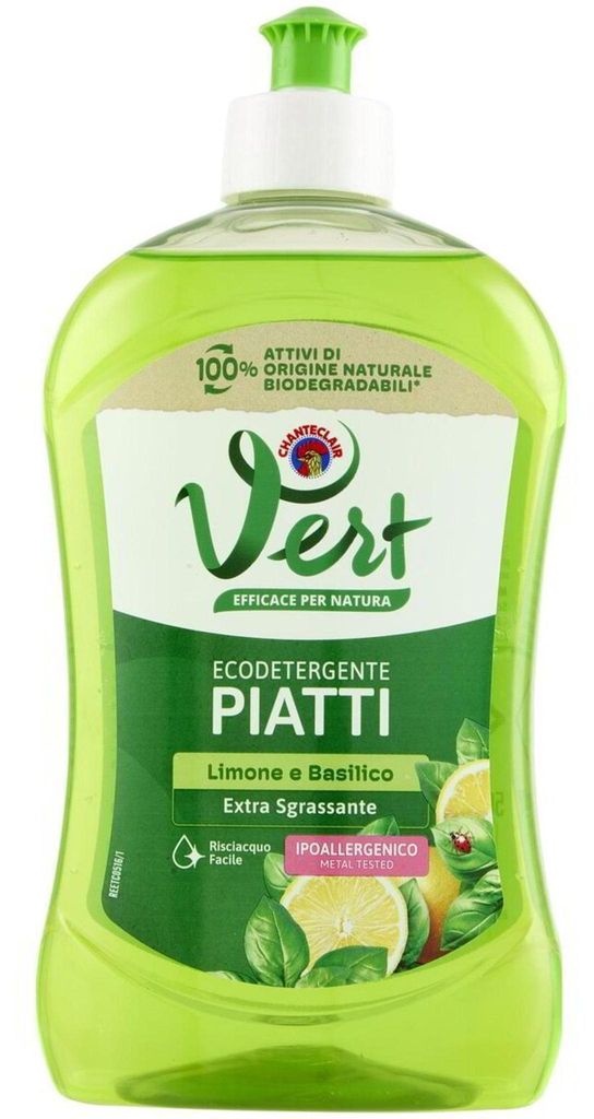 Liquide vaisselle au citron Ecodetergente Piatti Vert 0,5 l Image du produit 