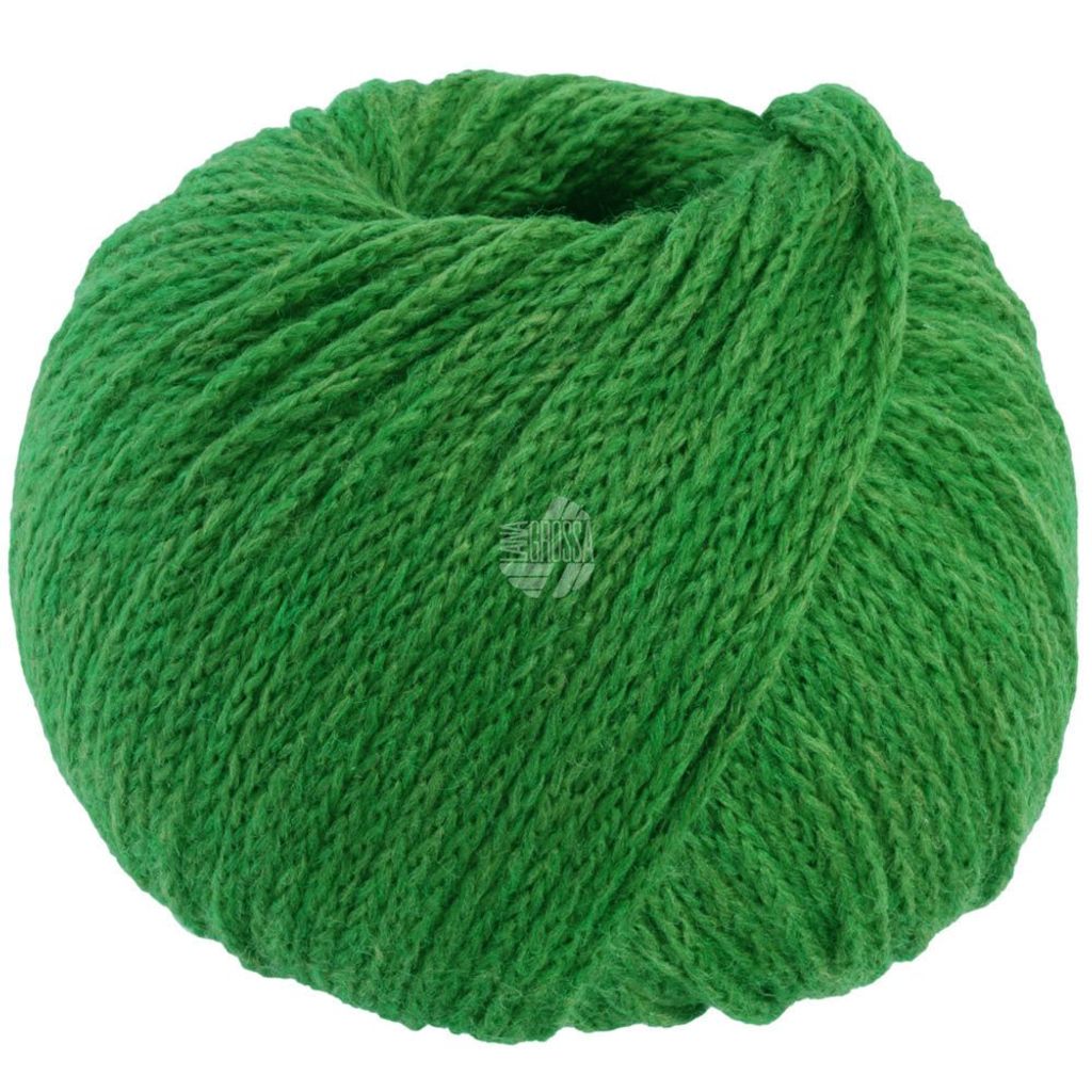 A ball of green yarn.