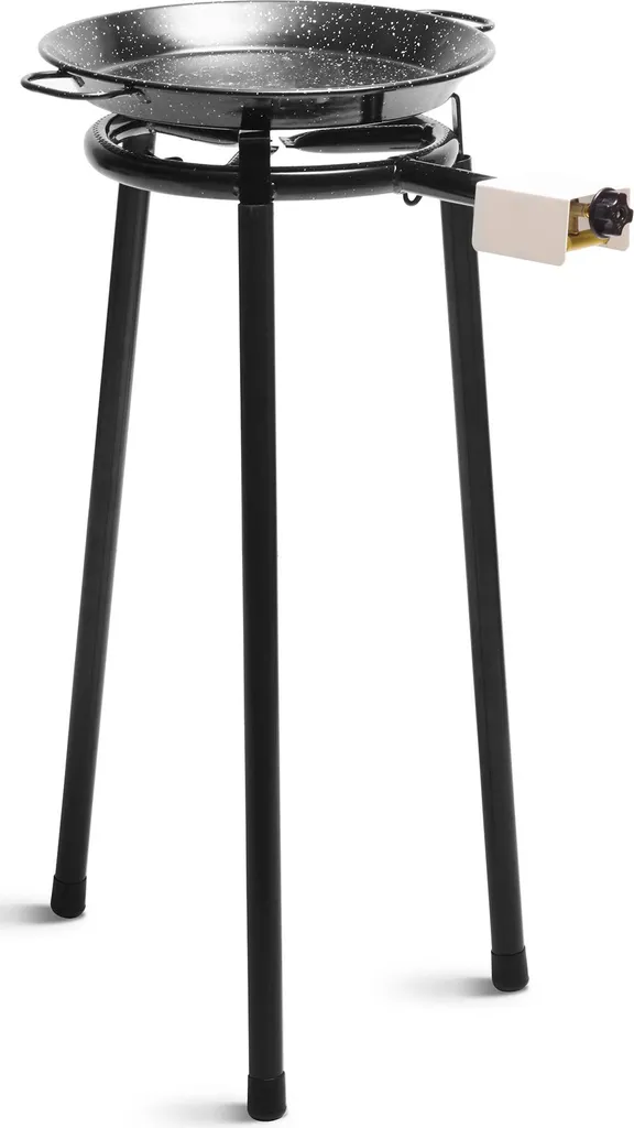 Set Paella Briebe MINI: Fornello 30cm, Padella 38cm e Treppiede Nero