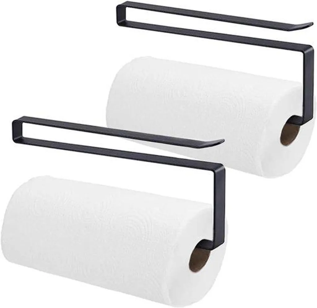 Porte-essuie-tout double inox noir Mat - Lot de 2 suspensions de cuisine