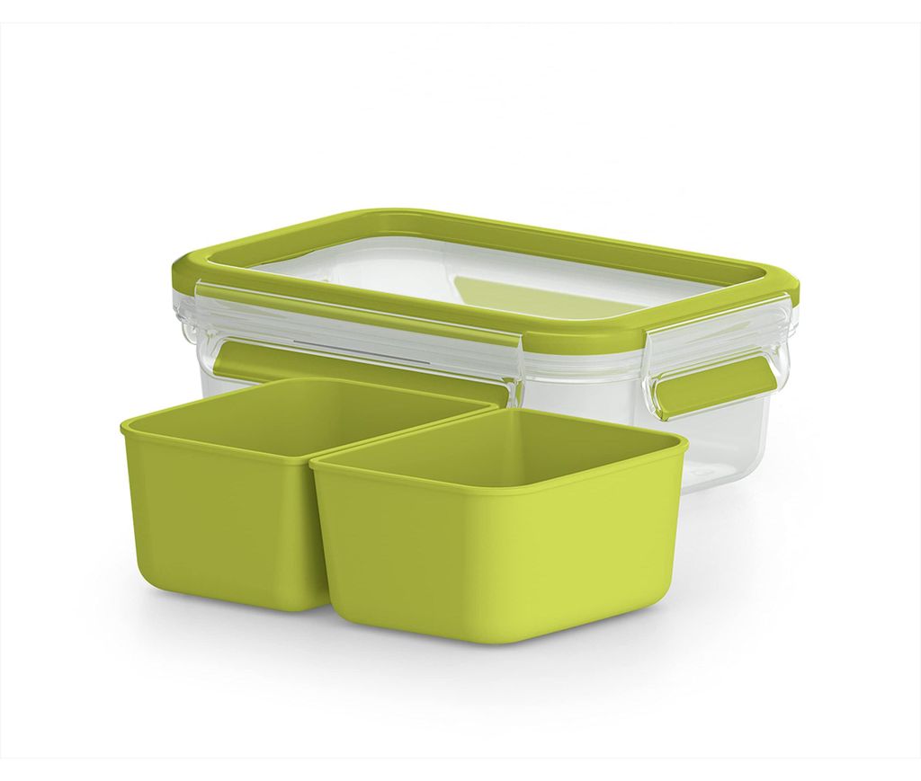 emsa Snackbox CLIP & GO, 0,55 Liter, transparent / grn Imagen del producto 