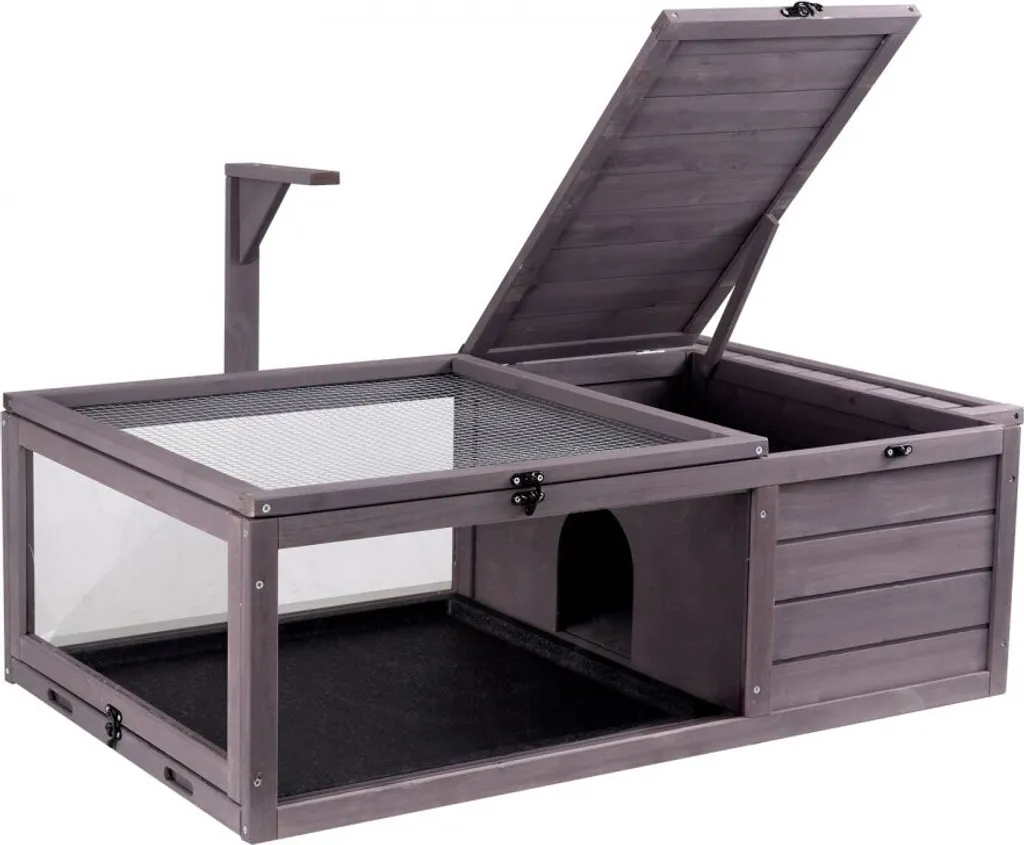 Maison pour tortues de terre - Terrarium bois 96cm intérieur extérieur