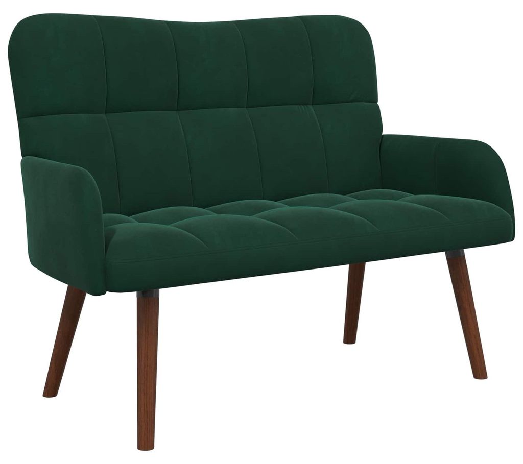 vidaXL 2-Sitzer Sofa Dunkelgrün 115 x 61 x 87 cm Samt (V) Produktbild 
