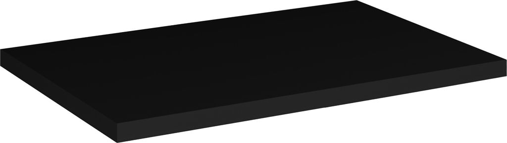 Badezimmer-Arbeitsplatte 60 Cm, Schwarz Matt, Mdf-Pvc, Für Möbelschrank