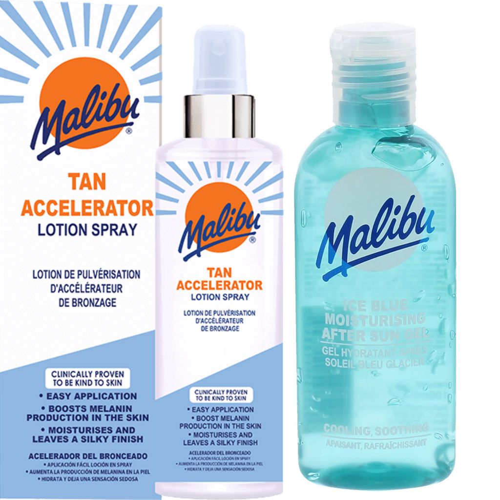 Malibu Tan Accelerator Spray 250 ml + Gel nach der Bräunung von 100 ml