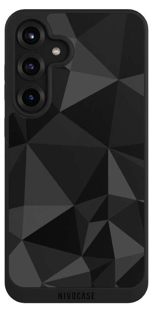 NIVOCASE Handyhülle für Samsung Galaxy S25+ Hülle NIVOpure Case Schwarz Abstrakt Geometric Muster