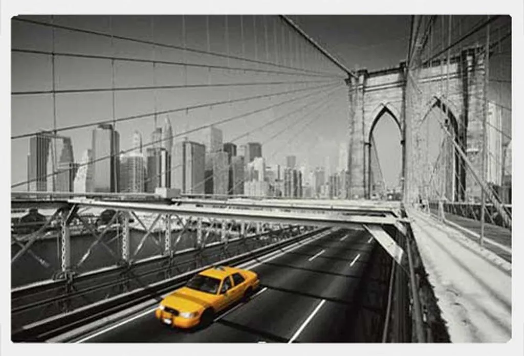 Déco Murale New York Poster avec Cadre Blanc pour Salon et Bureau Shinsuke
