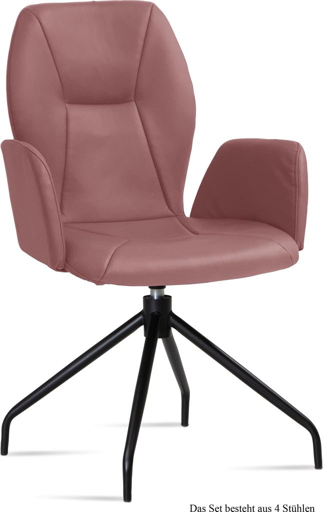 Armlehnstuhl drehbar (4er-Set) Dorett 58x92x60 Schwarz/Rosewood