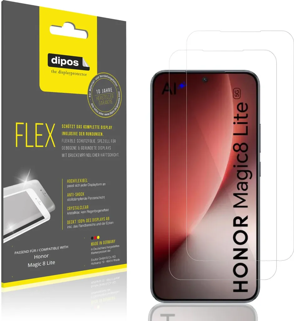 Honor Magic 8 Lite Protezione Display dipos Flex - Set da 2 Pellicole