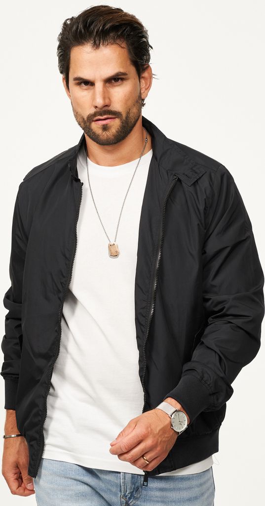 SOULSTAR Herren Übergangsjacke mit hochschließbaren Kragen leichte Harington-Sommerjacke Herren Blousonjacke leichte Bomberjacke Übergangsjacke