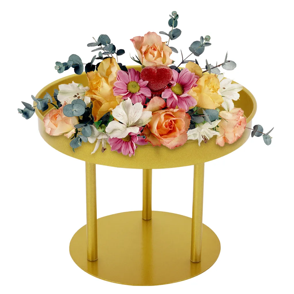 Porte-Fleurs Rond Géométrique 20x15cm, Structure Stable en Métal - 10Pcs