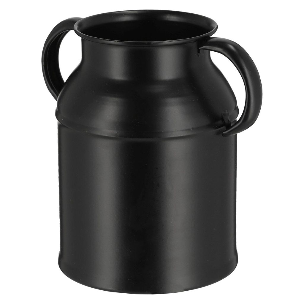 Metall Dekovase Schwarz 15x11 cm Blumenvase Tischvase Produktbild 