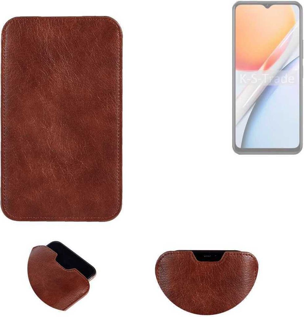 K-S-Trade Schutzhülle Handyhülle kompatibel mit Vivo G2 Handytasche Kunstleder Sleeve in braun