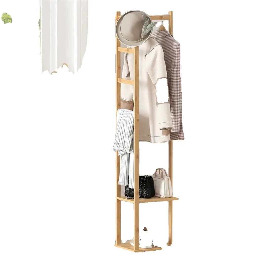 OFFERTA Appendiabiti Bambù Massiccio Giallo - Design Albero Moderno