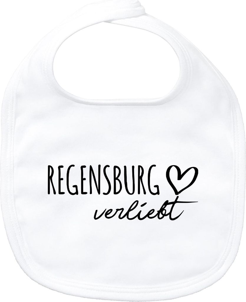 Huuraa Baby Lätzchen Regensburg verliebt White Klettverschluss Baumwolle Latz Geschenkidee