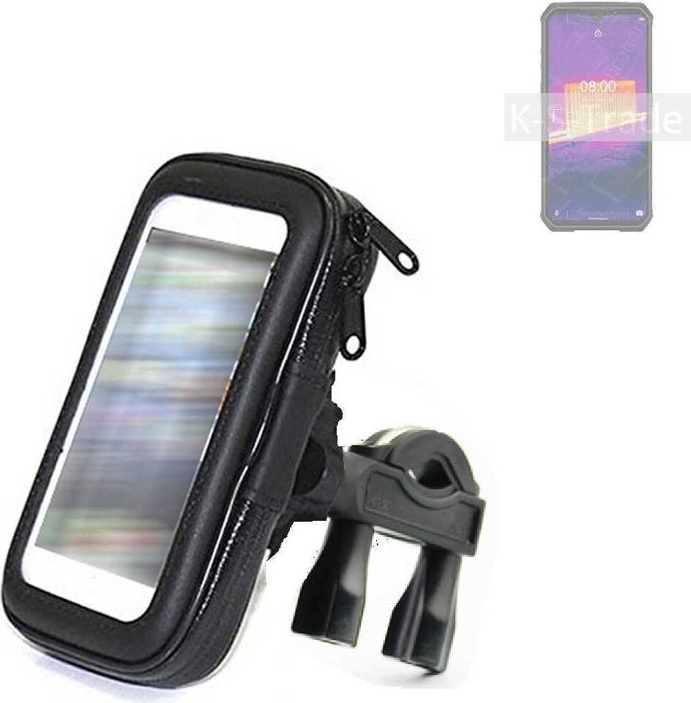 K-S-Trade Fahrrad-Halterung kompatibel mit Ulefone Armor 9 Handy-Halterung Halter Lenkstange Fahrradhalterung Motorrad Bike Mount Wasserabweisend