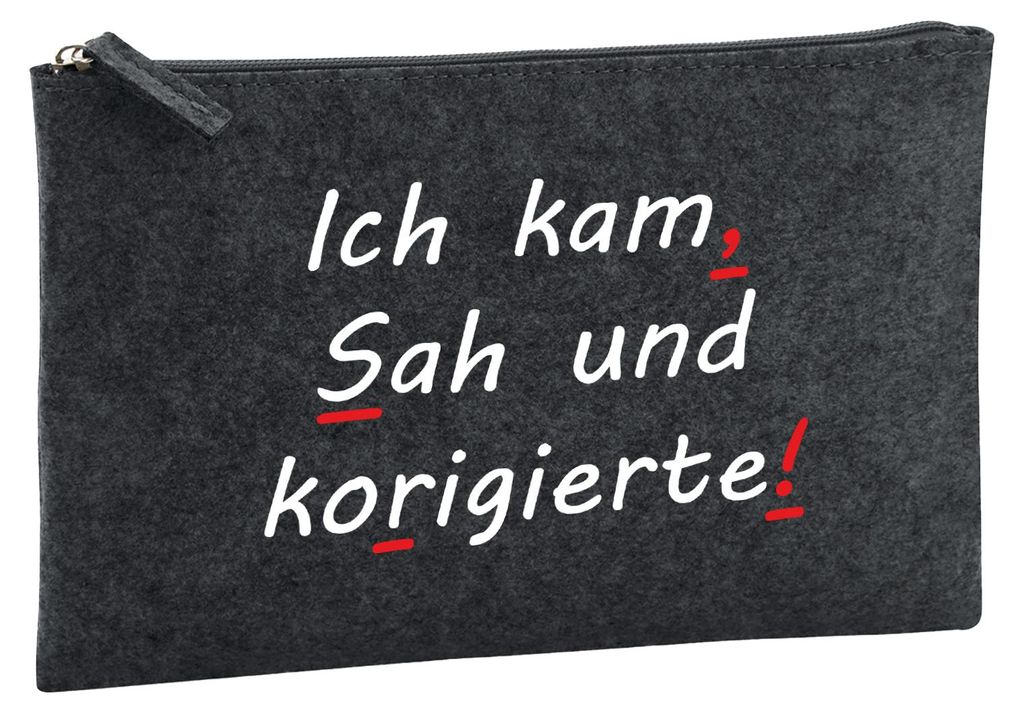 Huuraa Kulturbeutel Kam Sah und korigierte Korrektur 1 Liter Charcoal Filz Kosmetiktasche Geschenkidee