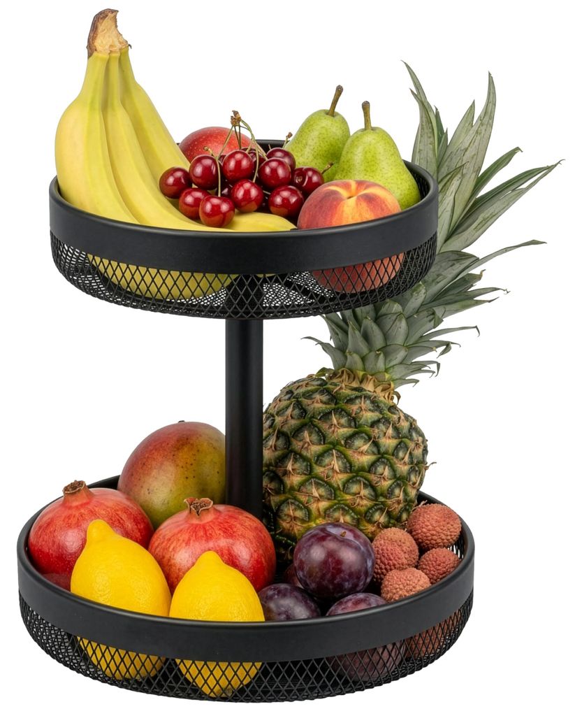 eluno Obstetagere, Brotkorb rund 2-stöckig, Obstschale, Produktbild 