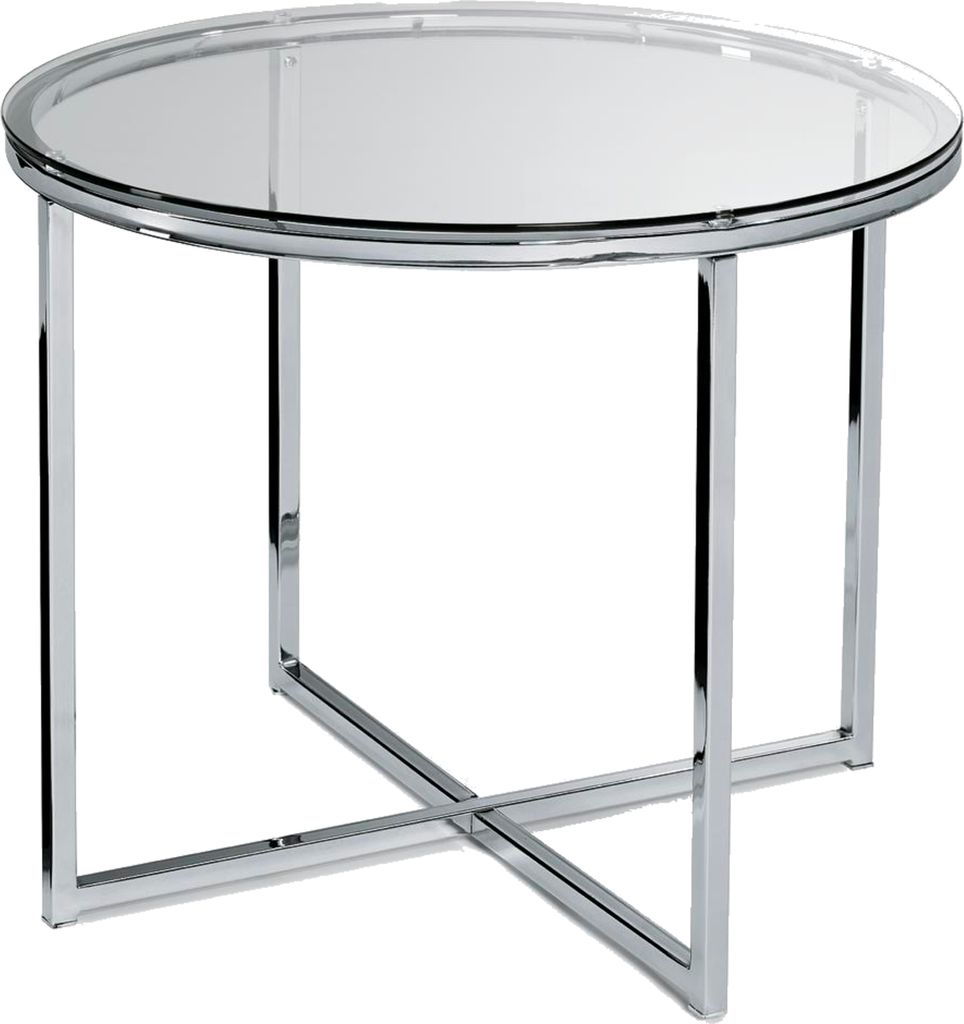 Glastisch rund 550x450mm Gestell verchomt