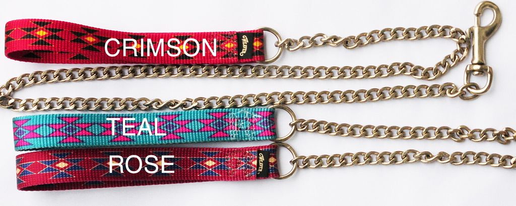 Hundeleine mit Kette Diamonte Choice 2,5 cm breit, 120 cm lang in Rose