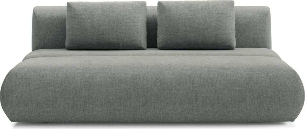 Sofa ATOMO mit Schlaffunktion, Schlafsofa, Wohnzimmersofa, Couch, Soffa, Bettsofa, Chenille-Stoff – Grau WIND 89