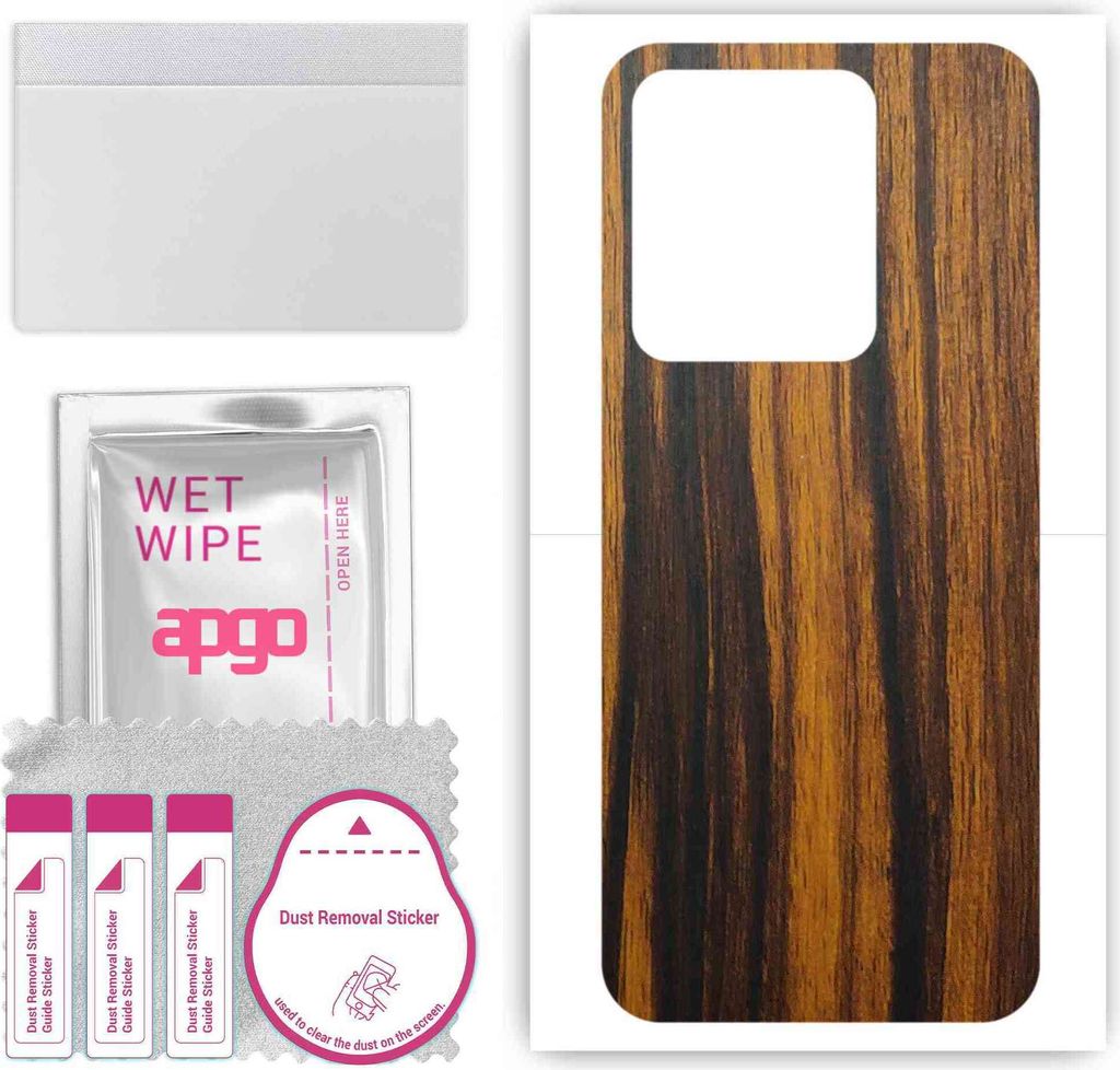 apgo Rückseite Schutzfolie, Skin, kompatibel mit Vivo Y22S, Hinten Displayschutzfolie aus Vinylfolie, kratzfest, einfache Montage - Tigerwood