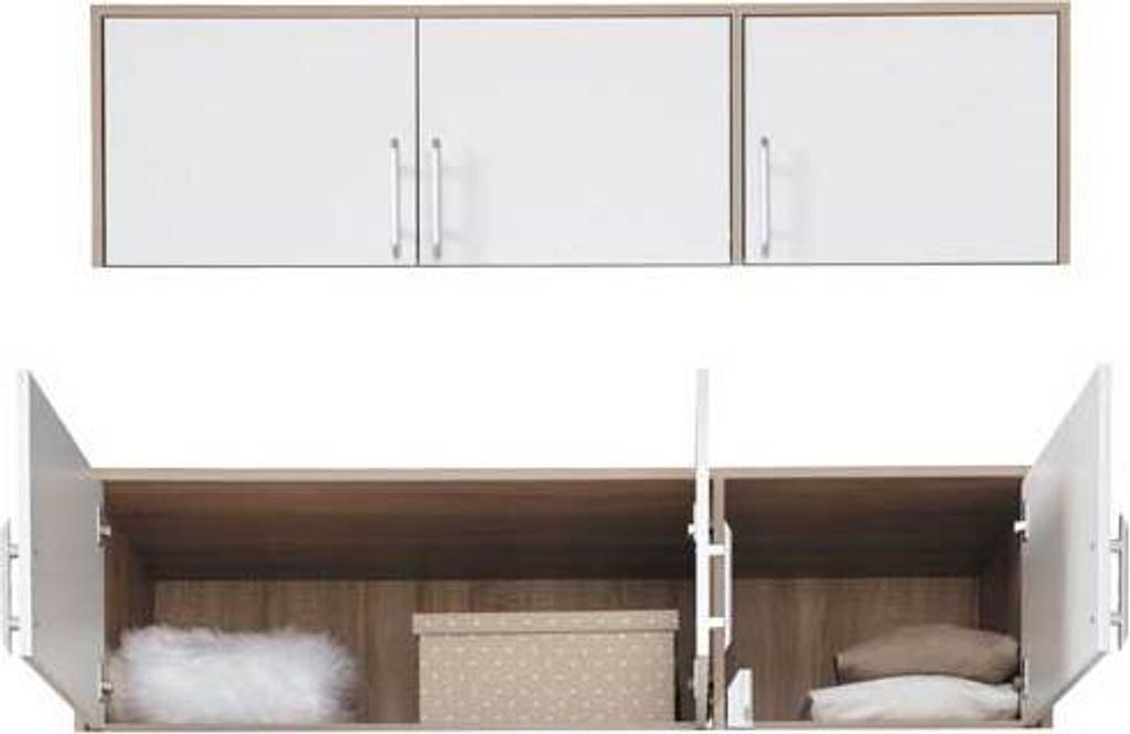 Aufsatz füt Kleiderschrank Smart 150x56x40cm Sonoma Eiche weiß 3-türig